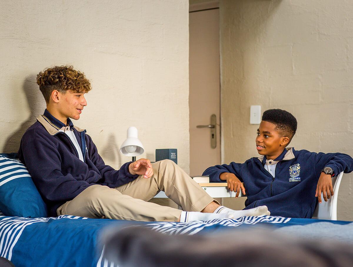 Boarding students on bed